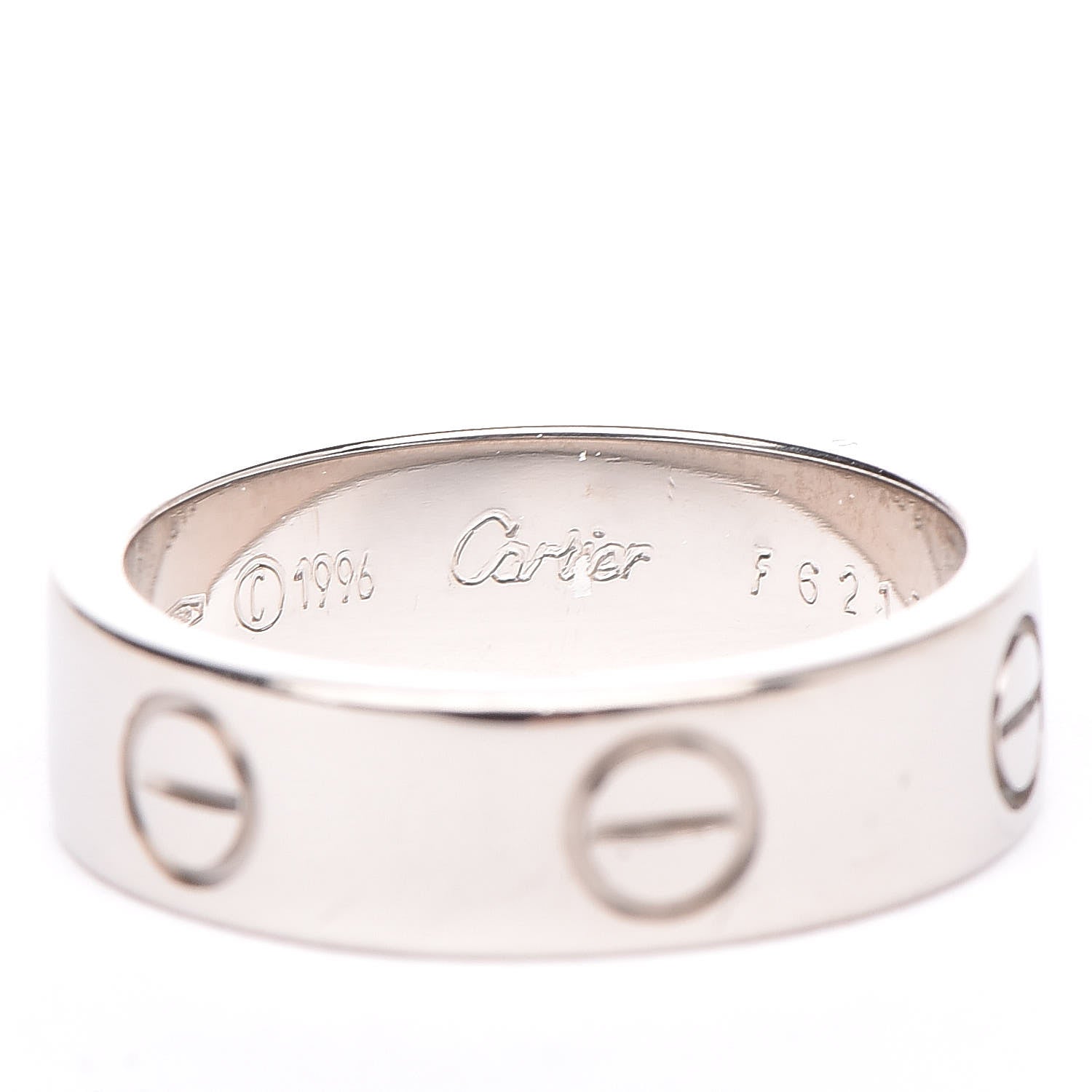 Cartier 18K White Gold 5.5mm LOVE Ring 54 6.75 5 of 8