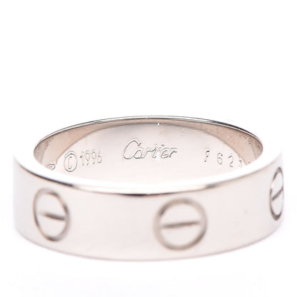 Cartier 18K White Gold 5.5mm LOVE Ring 54 6.75 5 of 8