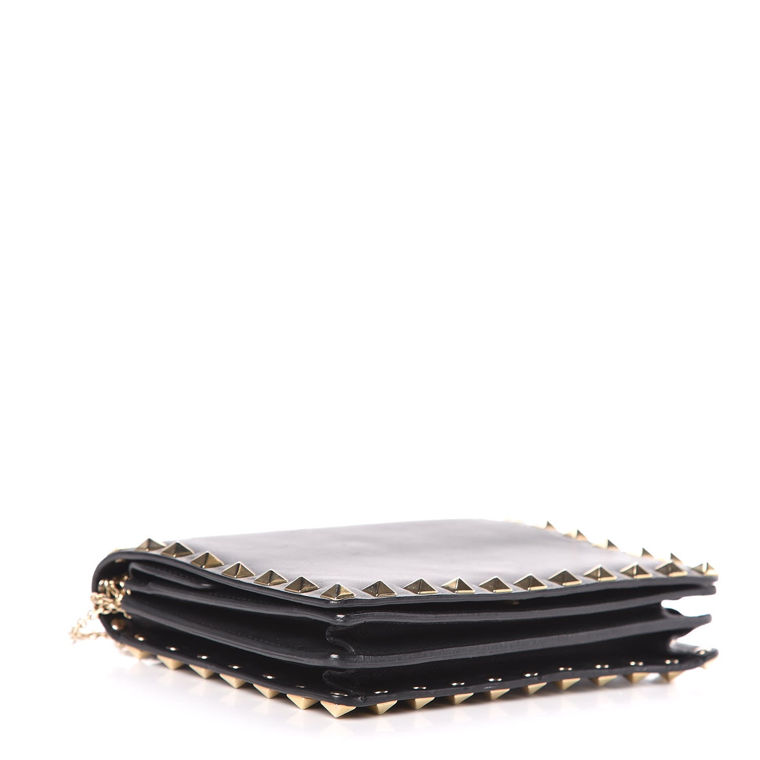Valentino Garavani Calfskin Rockstud Wallet on Chain Black 4 of 15