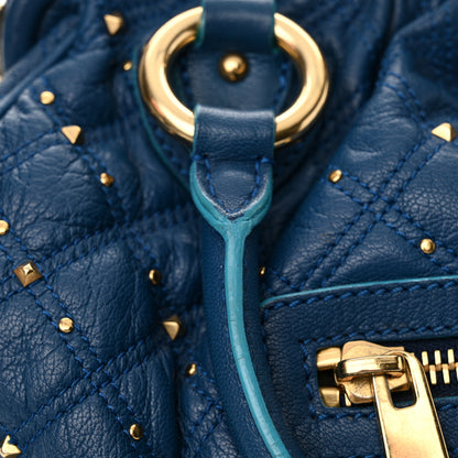 Marc Jacobs Calfskin Quilted Studded Stam Blue 16 of 20