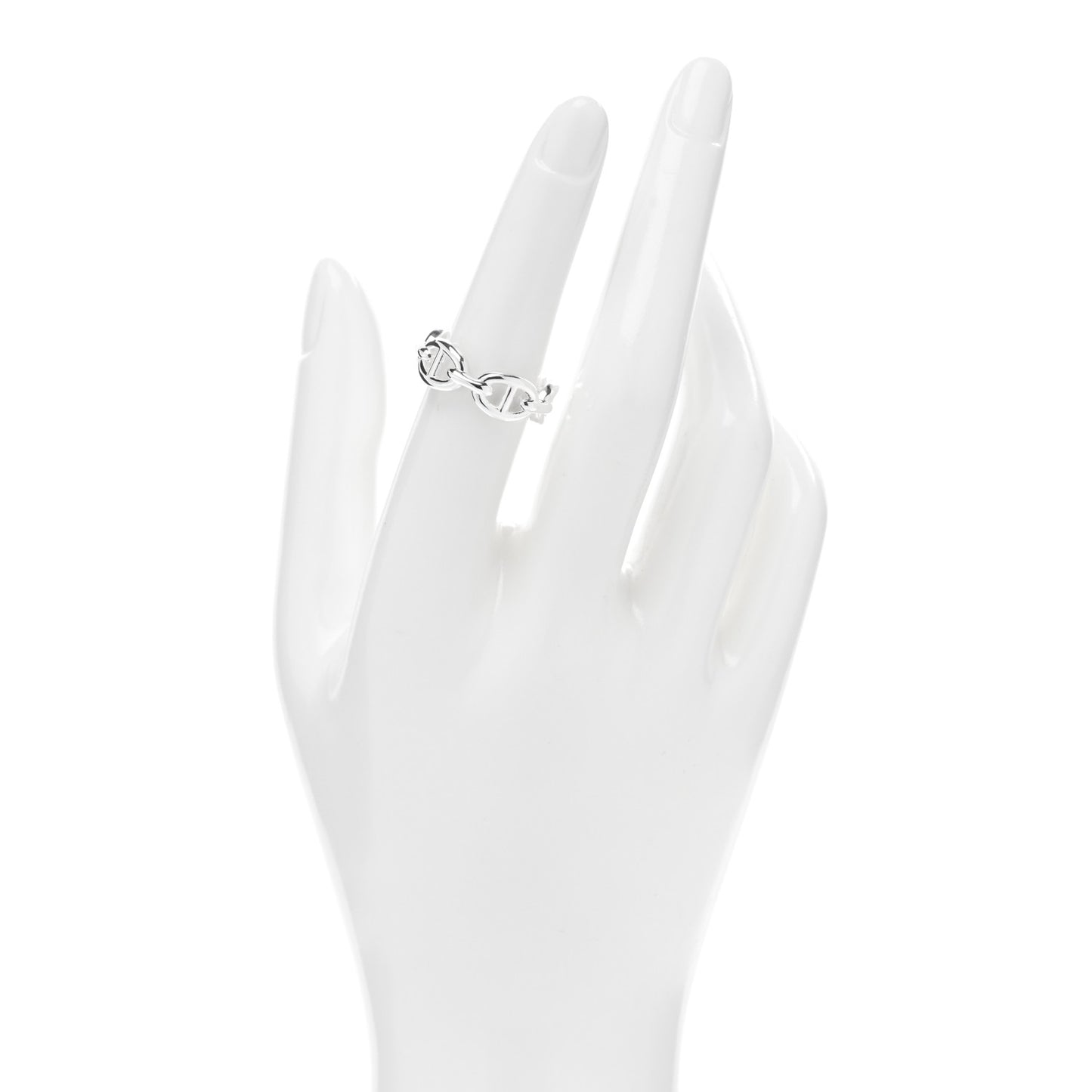 Sterling Silver PM Chaine d'Ancre Enchainee Band Ring 53 6.5