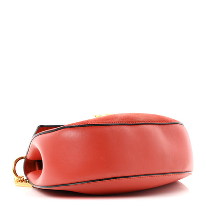 Chloe Suede Smooth Calfskin Drew Shoulder Bag Poppy 4 of 10