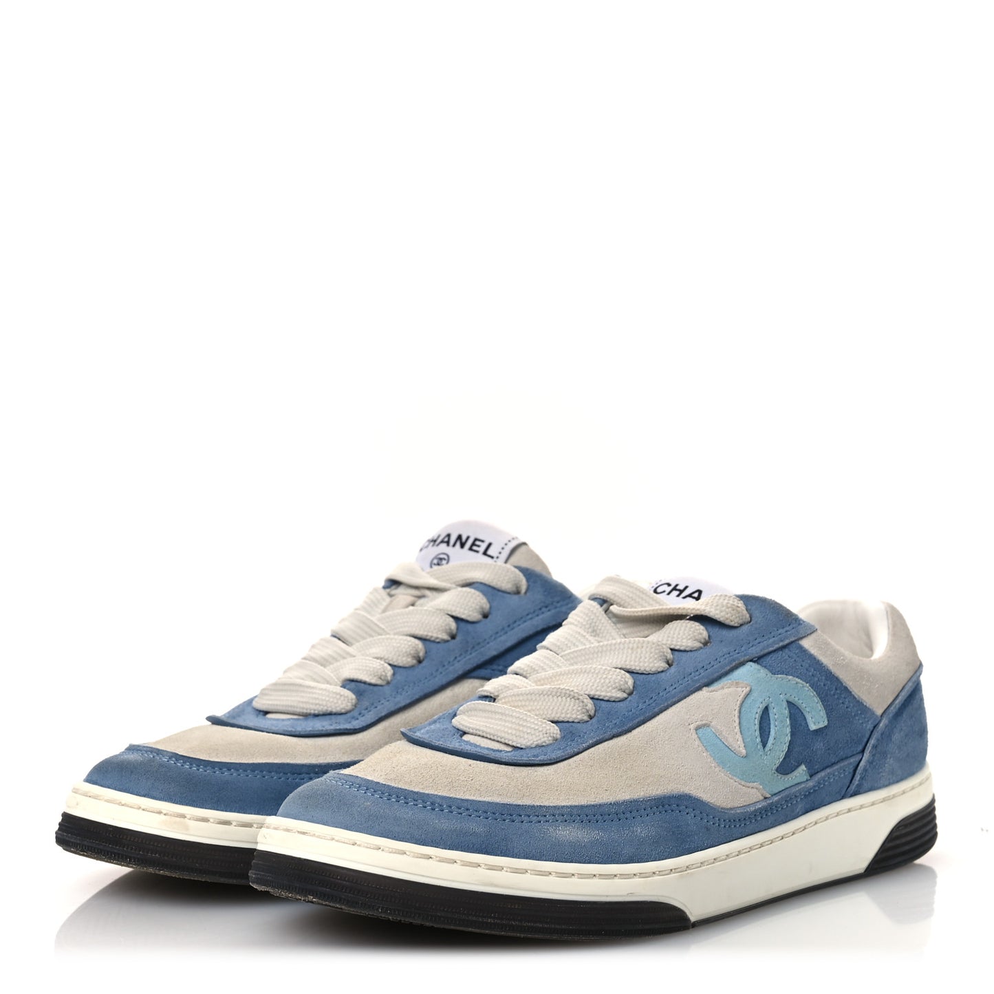 Suede Kidskin Womens CC Sneakers 37 White Blue