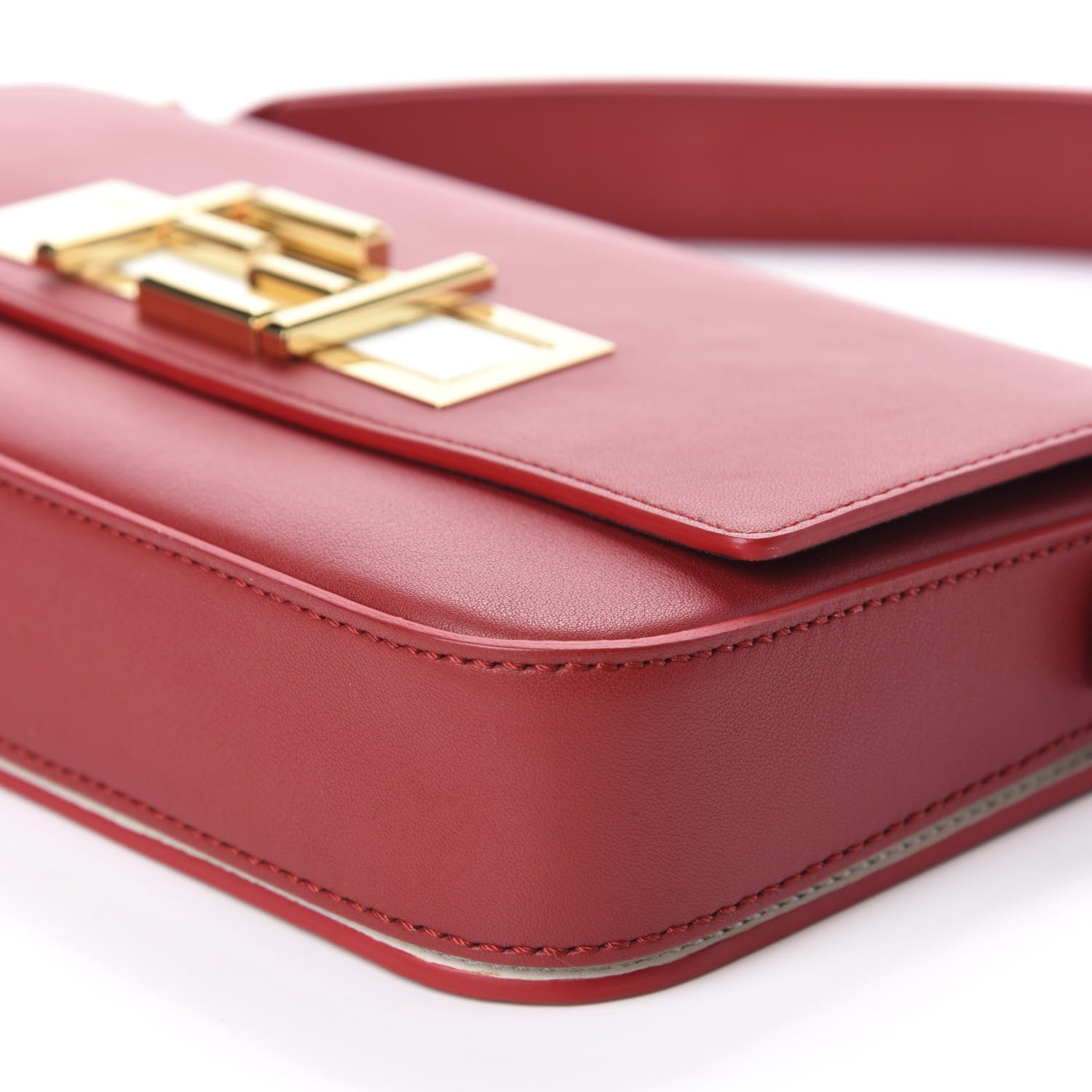 Fendi Vitello Dolce Bi-Color 3Baguette Shoulder Bag Mattone White 7 of 9