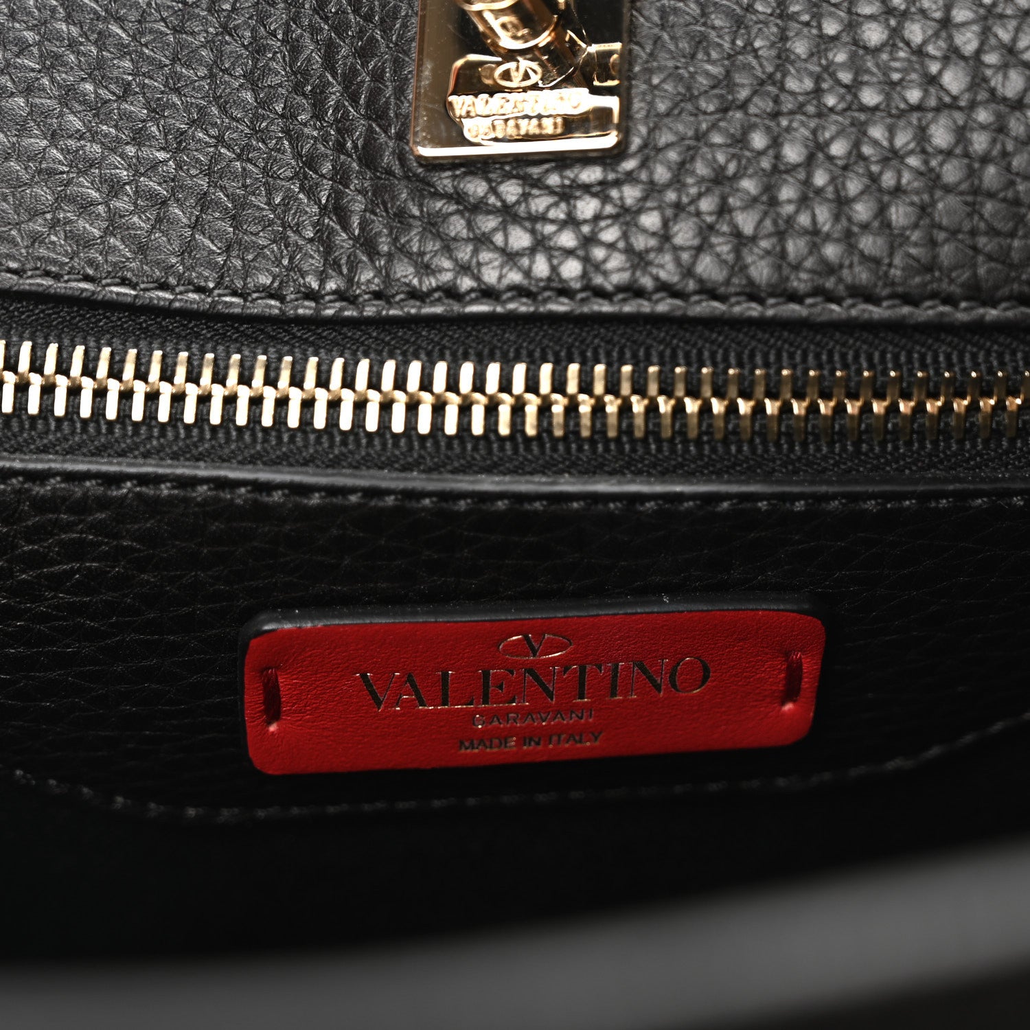 Valentino Garavani Pebbled Calfskin Large JoyLock Satchel Black 6 of 9