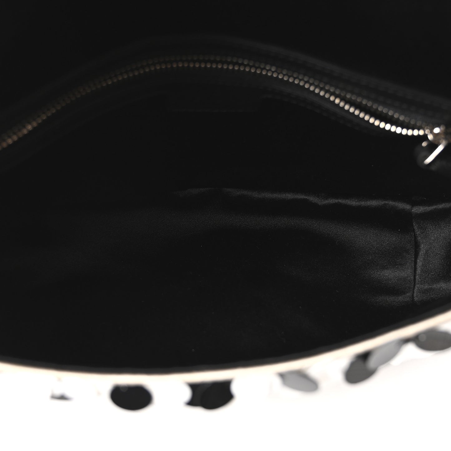 Satin Sequin Beaded Zebra Small GG Marmont Shoulder Bag Black White