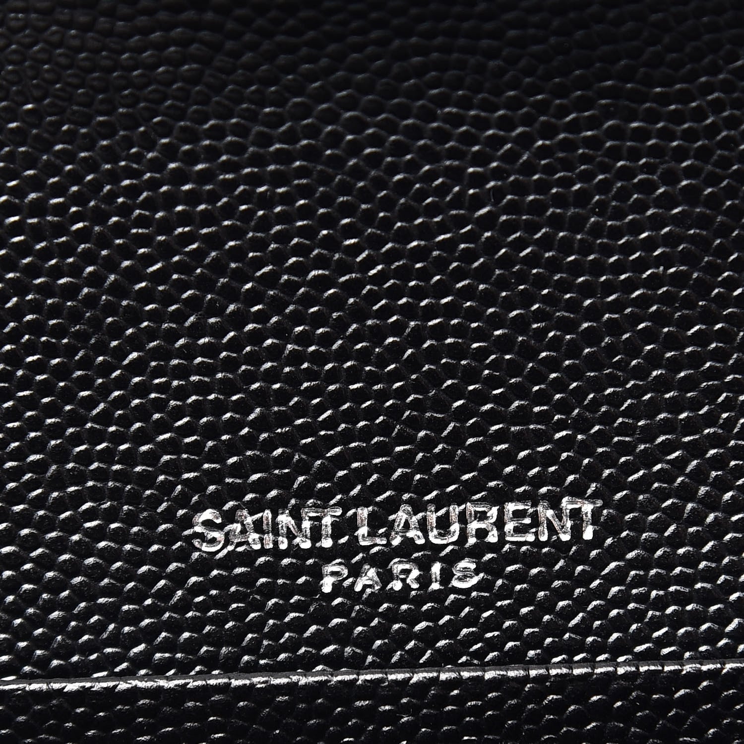 Saint Laurent Grain De Poudre Matelasse Chevron Monogram Flap Wallet Black 6 of 8