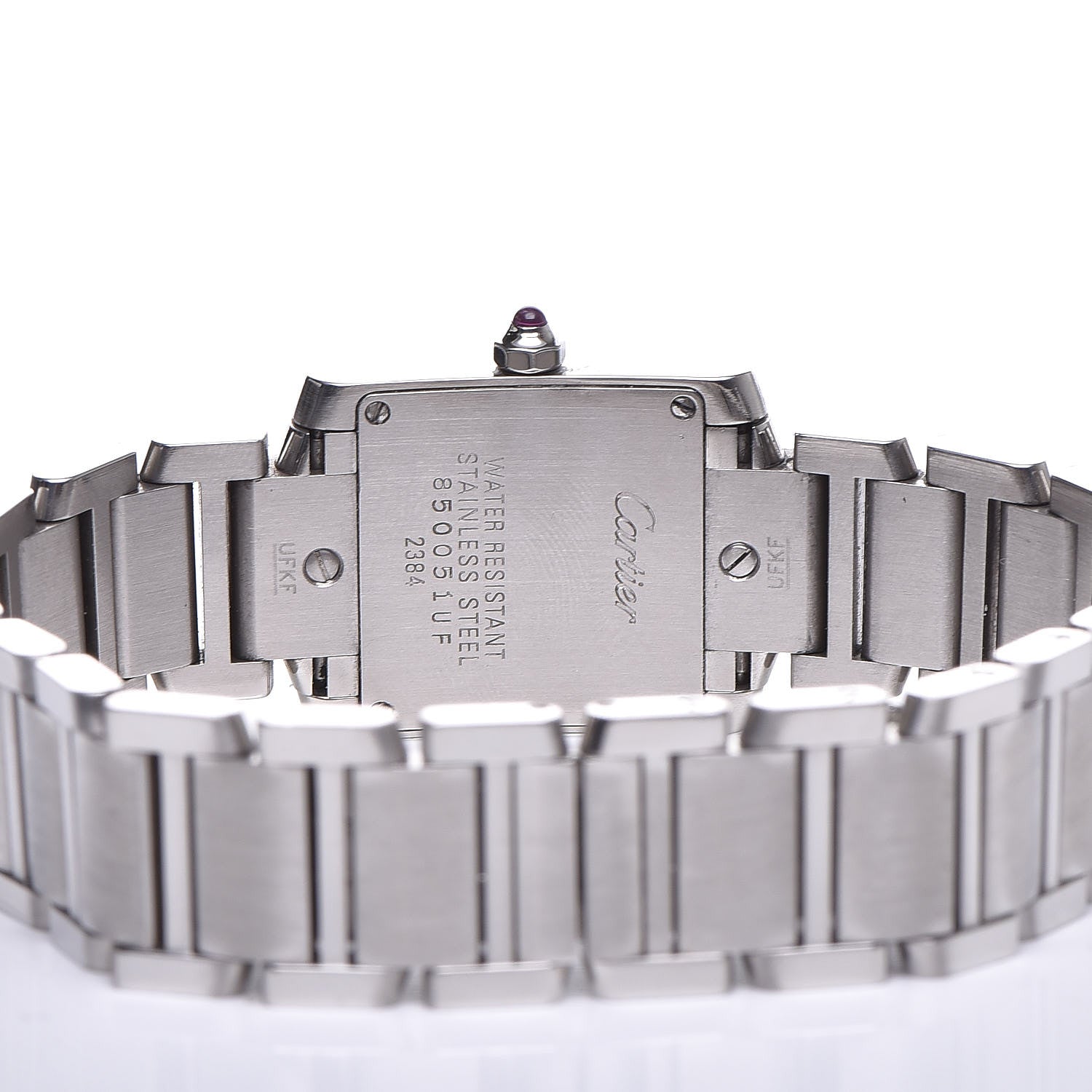 Cartier Stainless Steel Pink Mother of Pearl 20mm Tank Francaise Quartz Watch 5 of 7