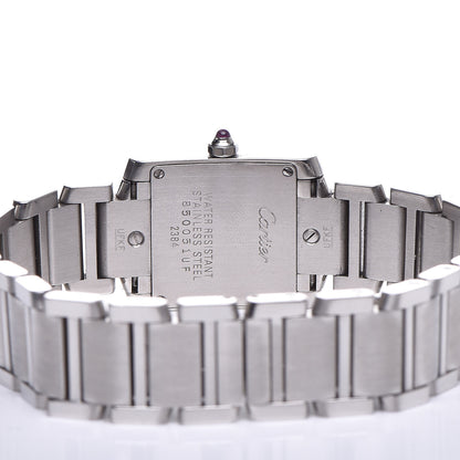 Cartier Stainless Steel Pink Mother of Pearl 20mm Tank Francaise Quartz Watch 5 of 7