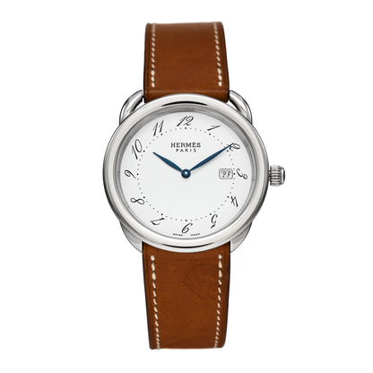 Hermes Stainless Steel Barenia 38mm Arceau Quartz Watch Fauve 1 of 6