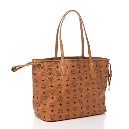 MCM Visetos Medium Liz Reversible Shopper Tote Cognac 3 of 11
