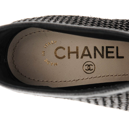 Chanel Mesh CC Peep Toe Ankle Boots 37.5 Black 7 of 8