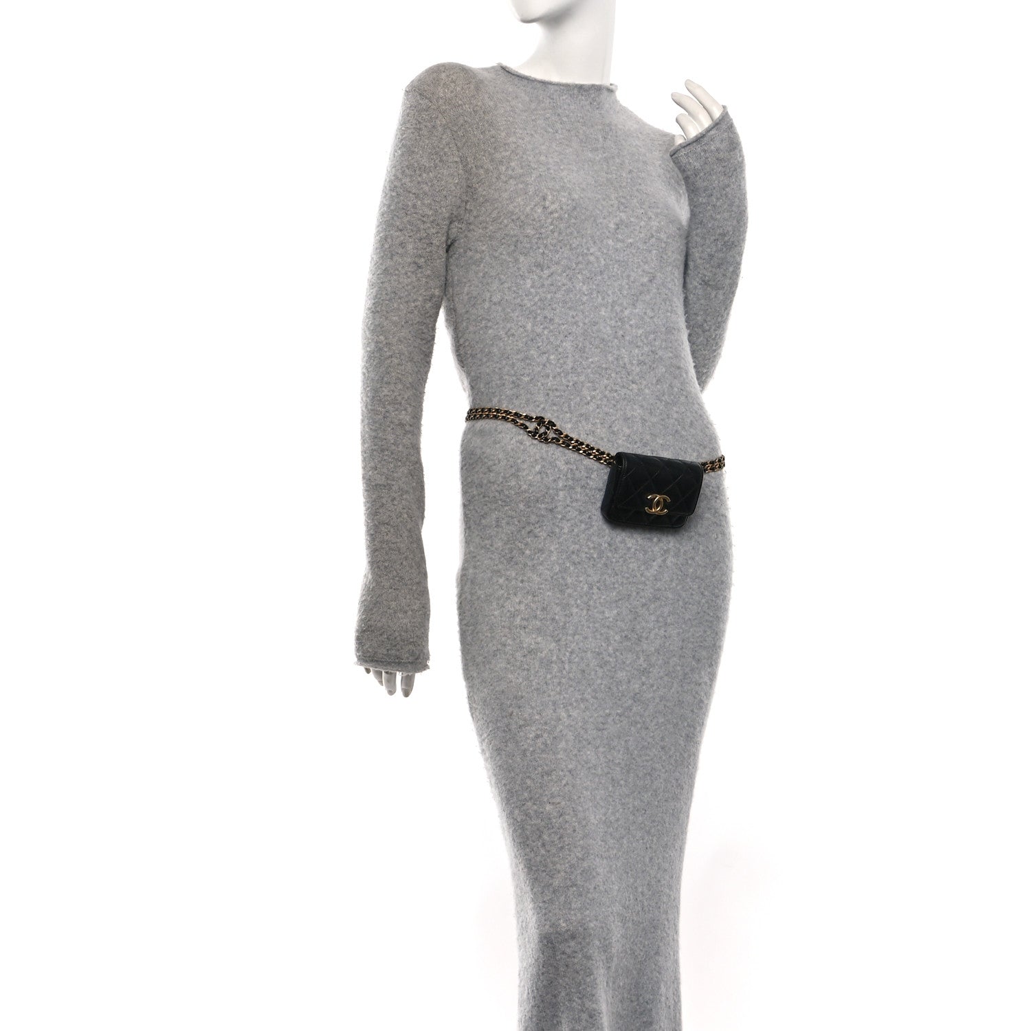 Chanel Lambskin Quilted Flap Chain Belt Bag Black 2 of 12