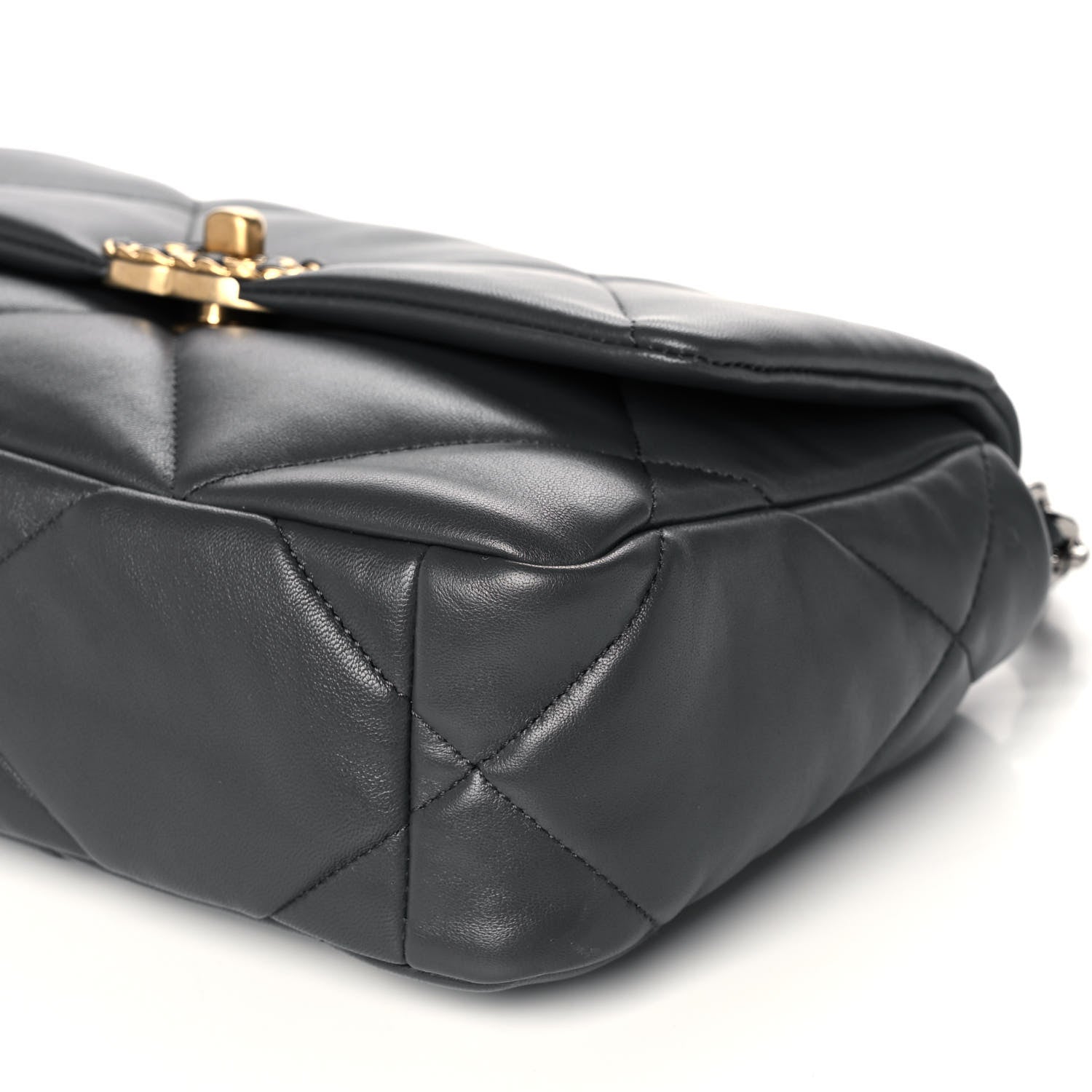 Chanel Lambskin Quilted Medium Chanel 19 Flap Dark Grey 10 of 11