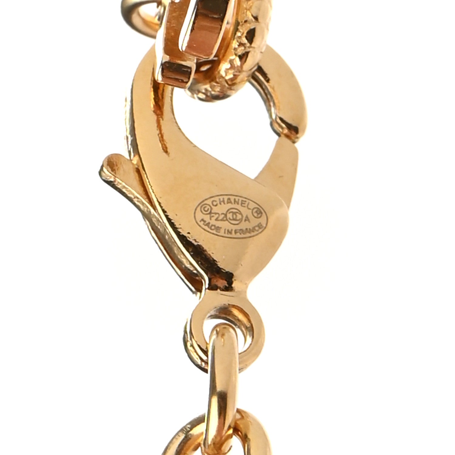 Chanel Crystal Chain Link CC Choker Necklace Gold 6 of 7