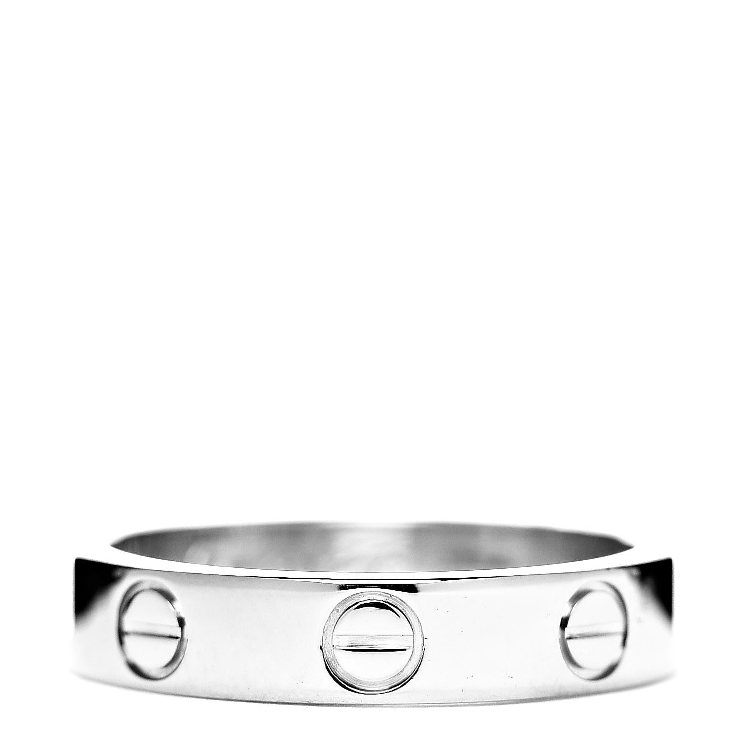 Cartier 18K White Gold 3.5mm LOVE Wedding Band Ring 48 4.5 1 of 8