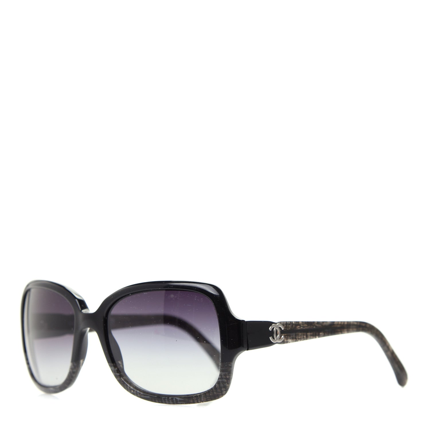 Chanel Acetate Tweed Effect CC Sunglasses 5177 Black 1 of 8