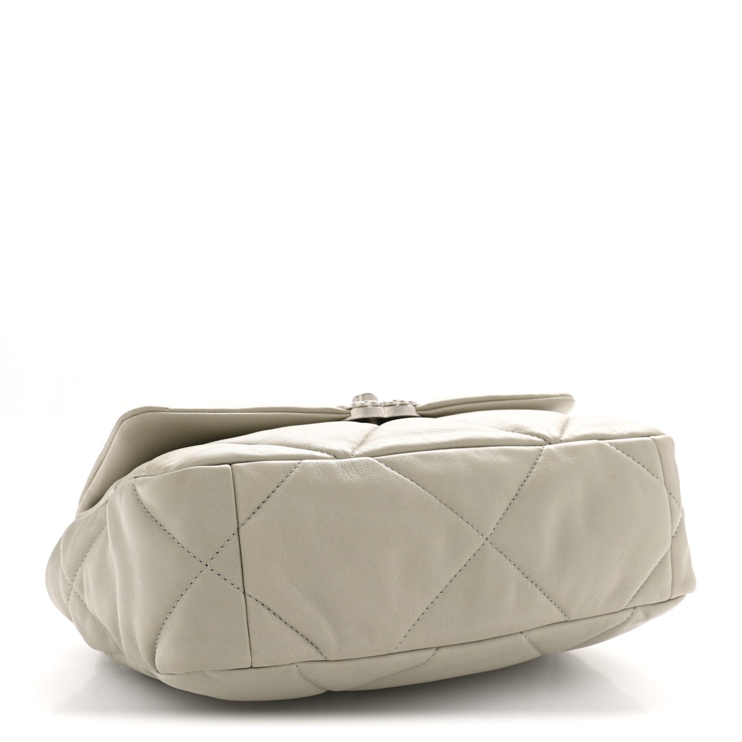 Lambskin Quilted Medium Chanel 19 Flap Light Grey