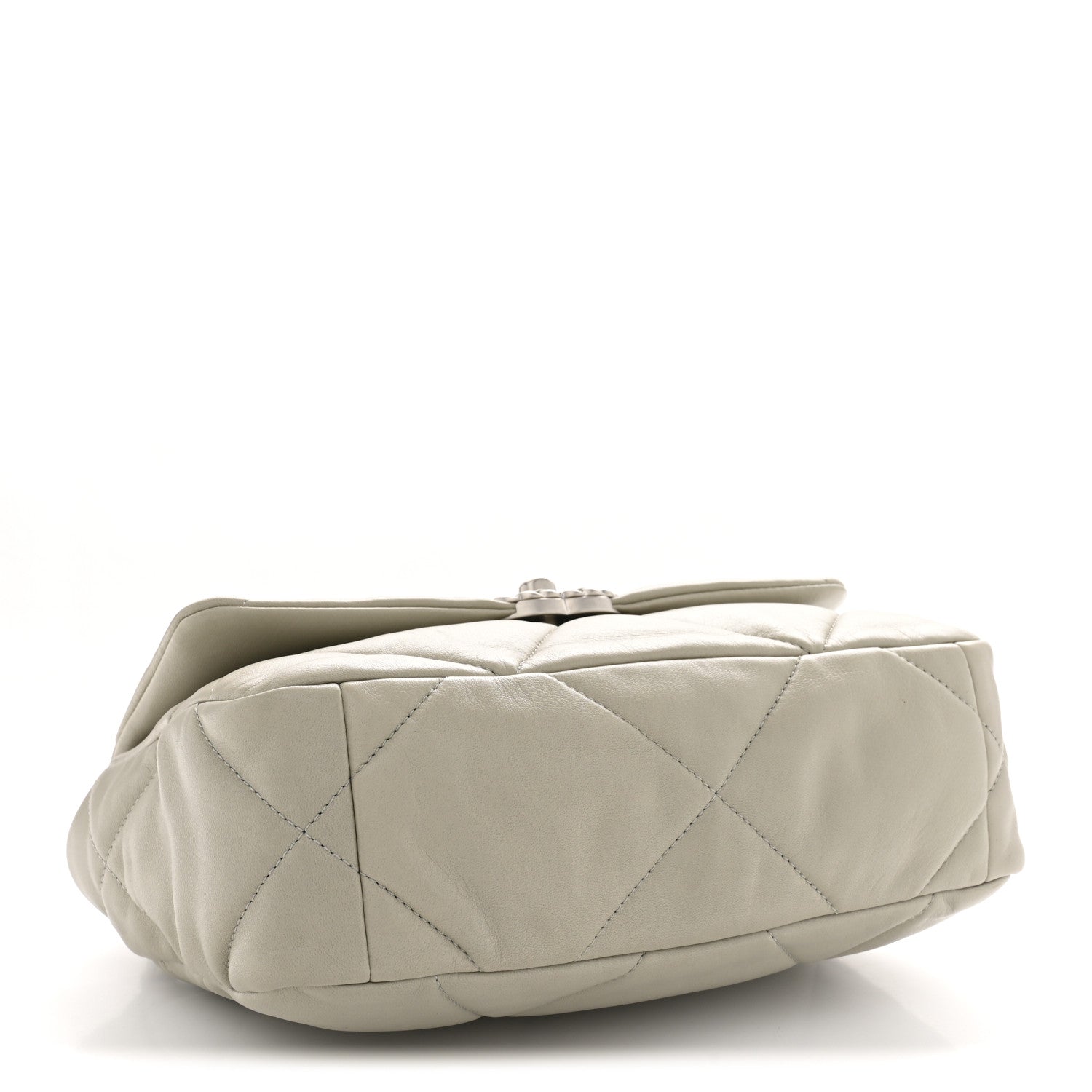 Chanel Lambskin Quilted Medium Chanel 19 Flap Light Grey 4 of 12