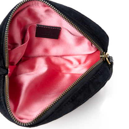 Gucci Velvet Matelasse GG Marmont Belt Bag 85 34 Black 5 of 12