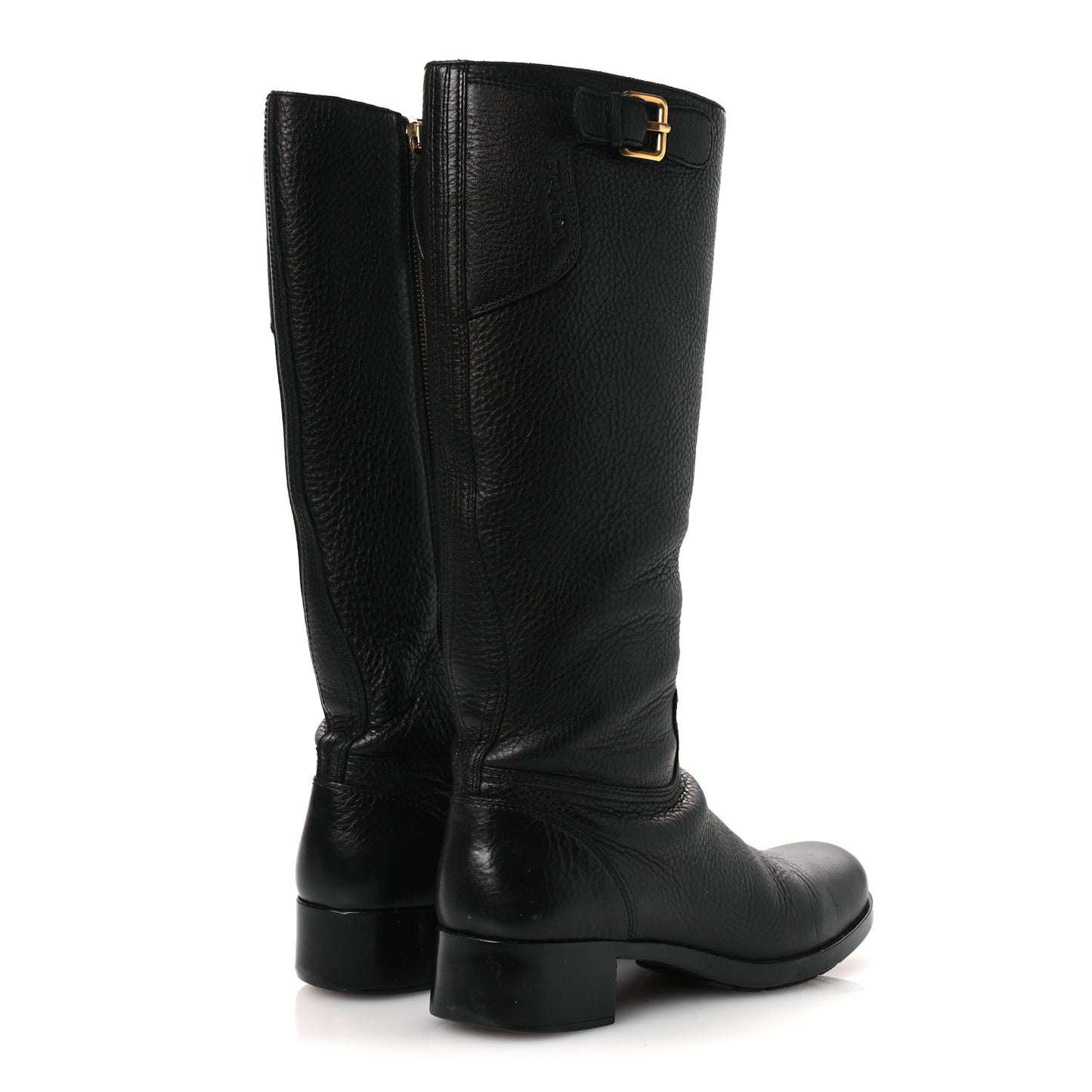 Vitello Daino Riding Boots 38 Black