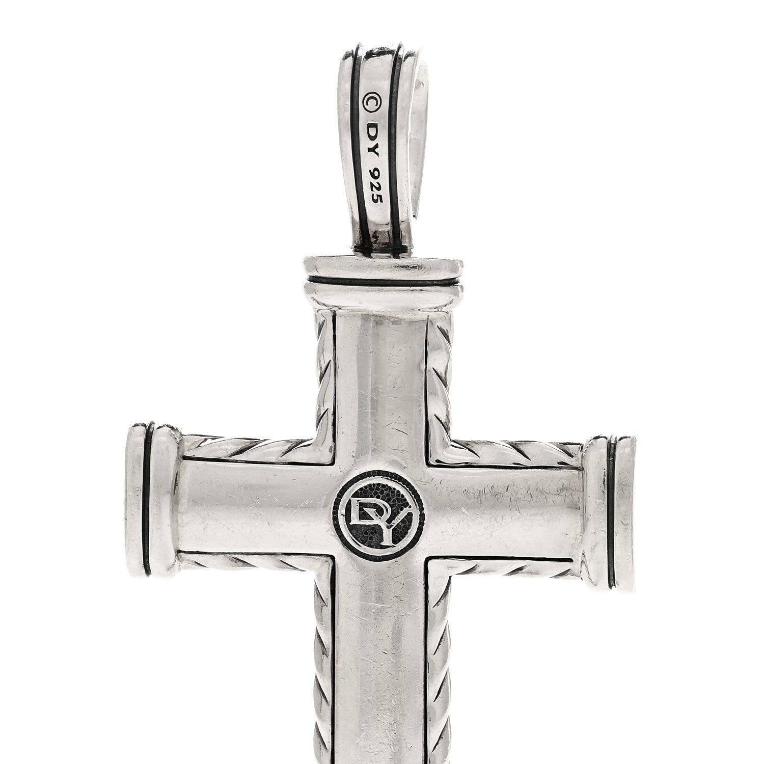 David Yurman Sterling Silver Pave Black Diamond Chevron Cross Pendant 3 of 3