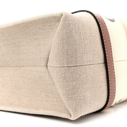 Chloe Linen Calfskin Medium Woody Ribbon Tote White Brown 9 of 13