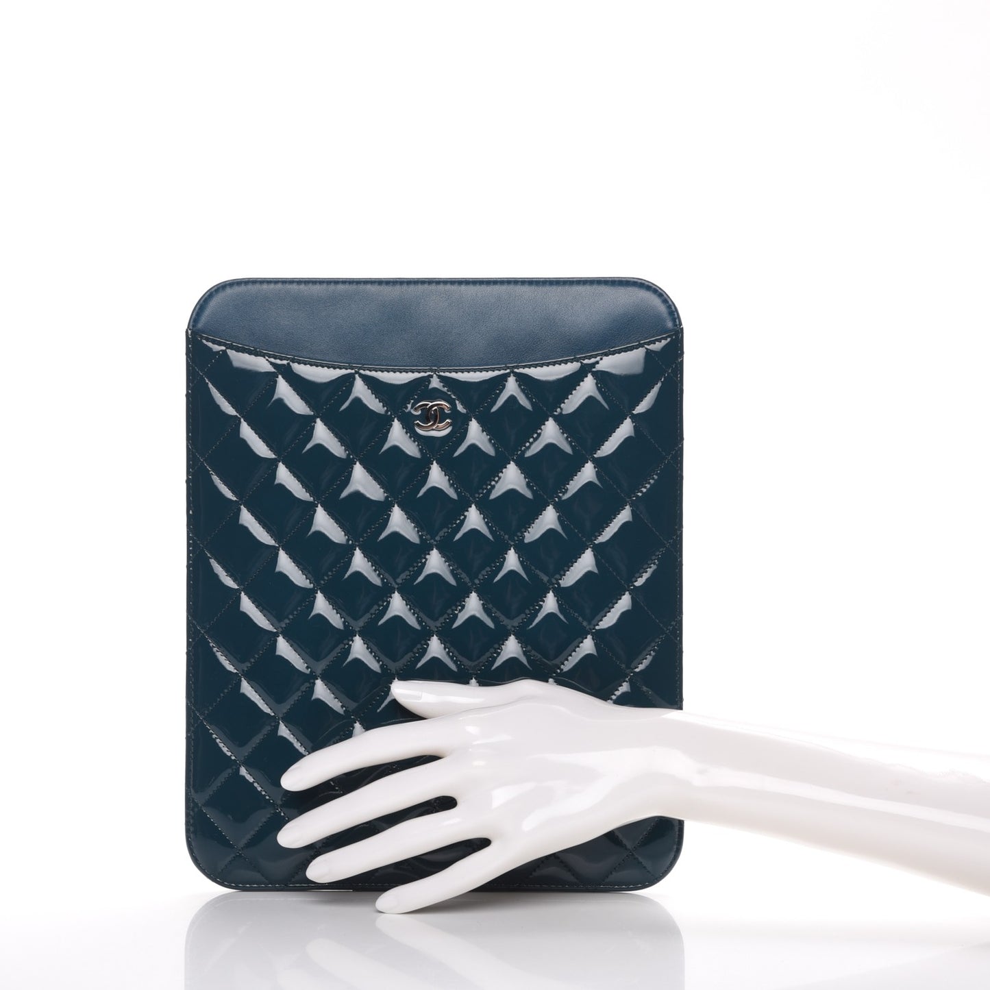 Patent Quilted iPad Case Blue
