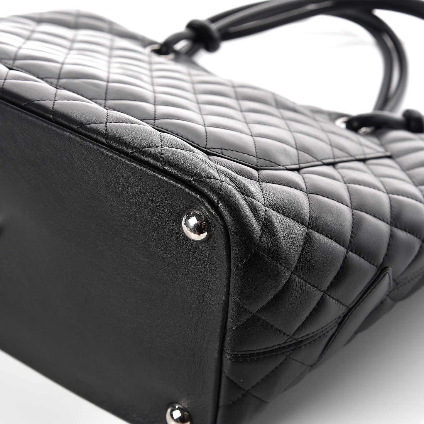 Calfskin Quilted Large Cambon Tote Black