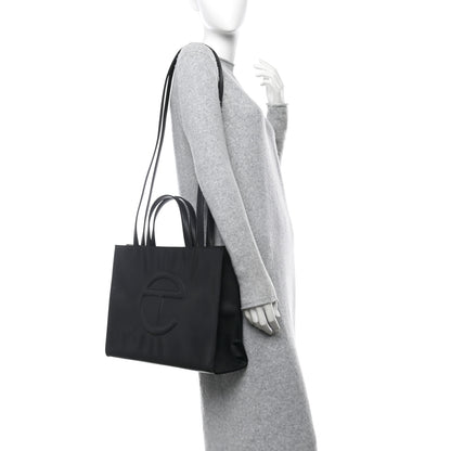 Telfar Vegan Leather Medium Shopping Bag Black 2 of 9