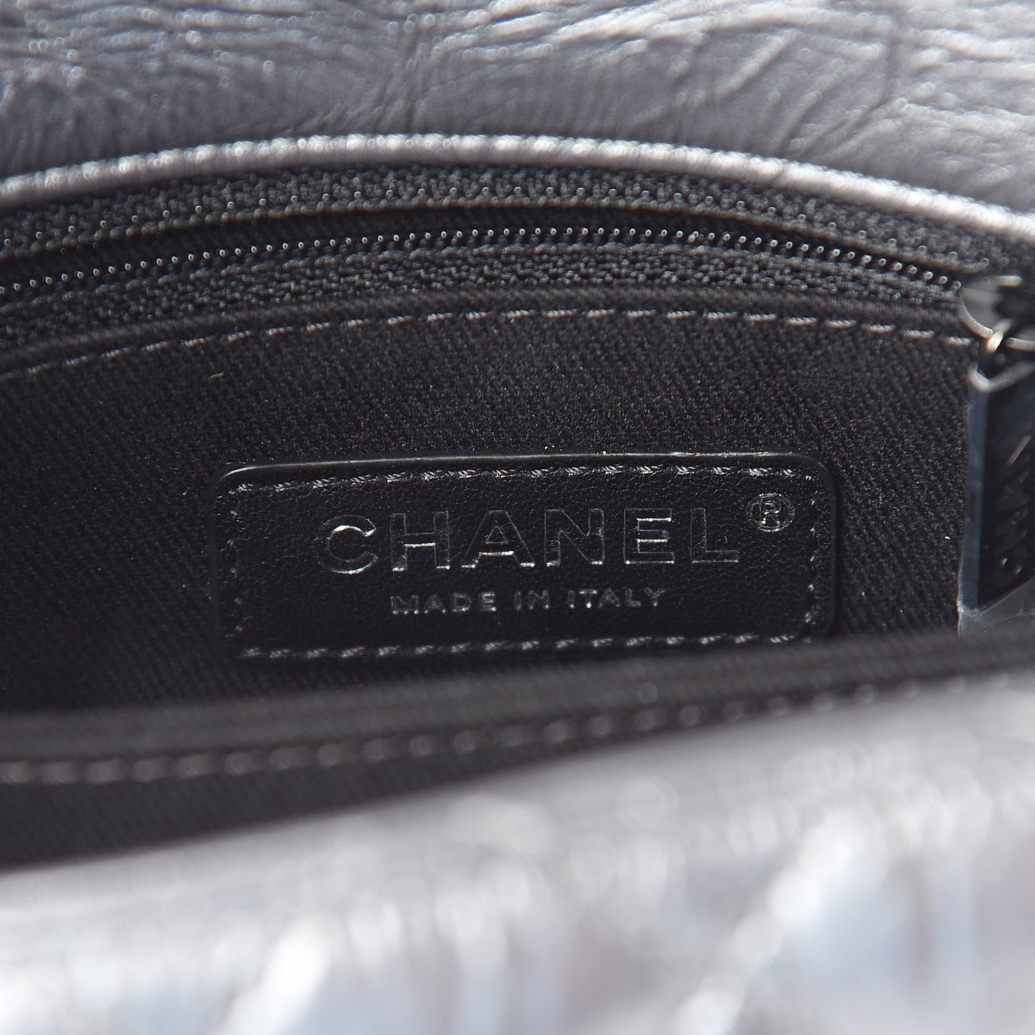 Chanel Metallic Aged Calfskin Quilted Mini Coco Handle Flap Charcoal 6 of 9