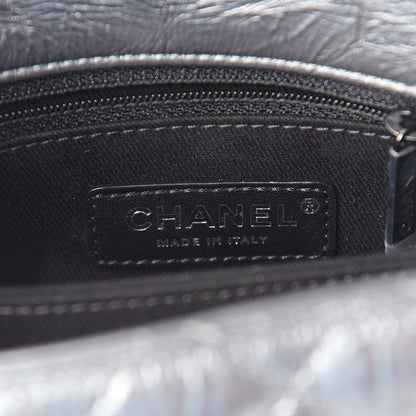 Chanel Metallic Aged Calfskin Quilted Mini Coco Handle Flap Charcoal 6 of 9