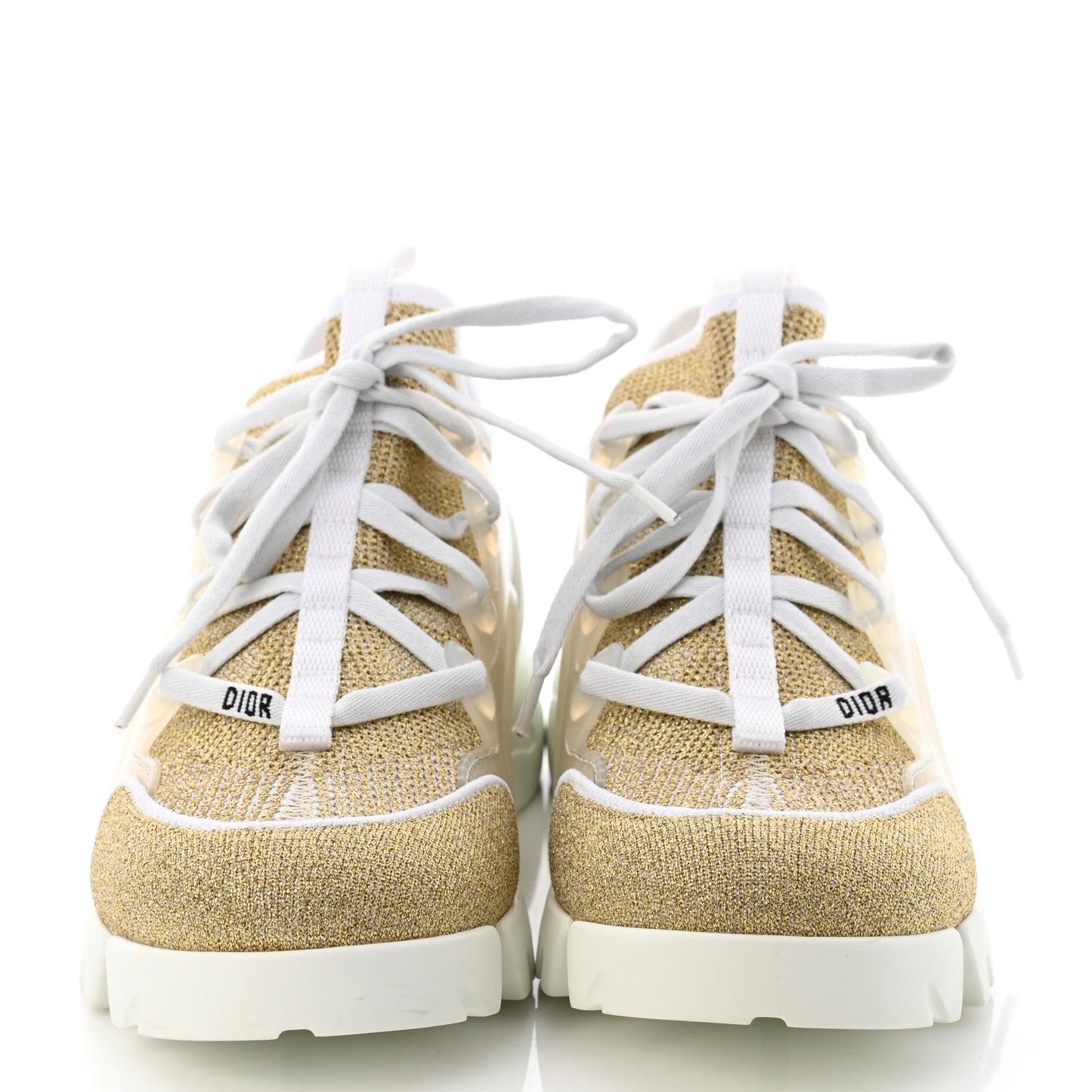 Laminated Knit D-Connect Sneakers 36.5 Gold