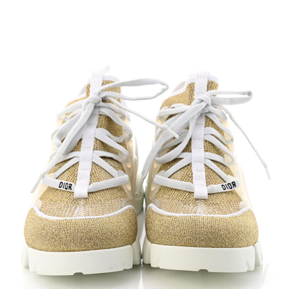 Christian Dior Laminated Knit D-Connect Sneakers 36.5 Gold 2 of 9