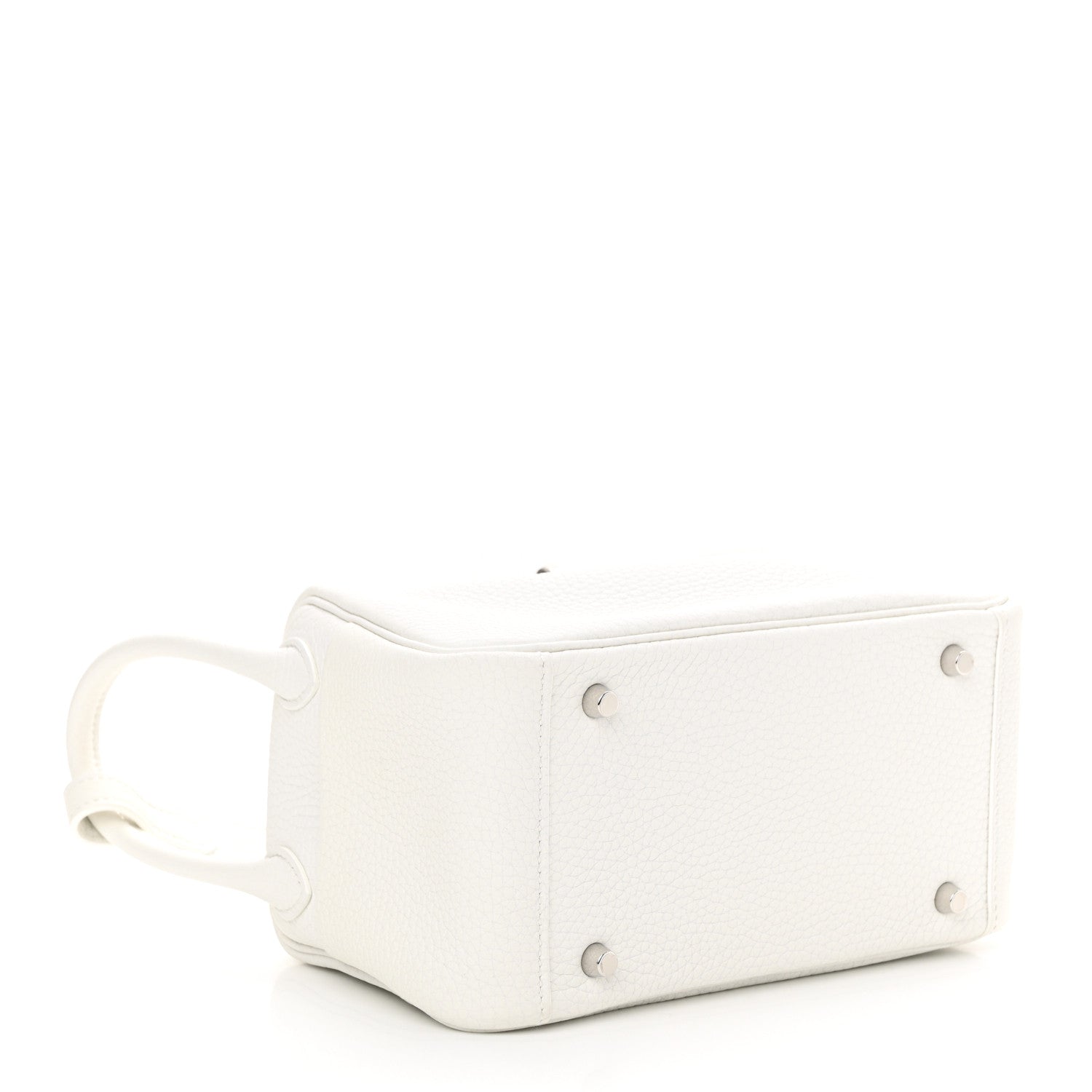 Hermes Taurillon Clemence Mini Lindy 20 New White 4 of 11