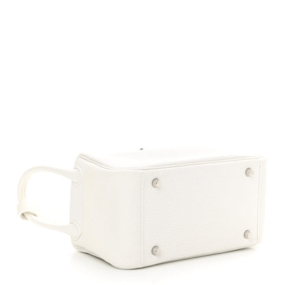 Hermes Taurillon Clemence Mini Lindy 20 New White 4 of 11