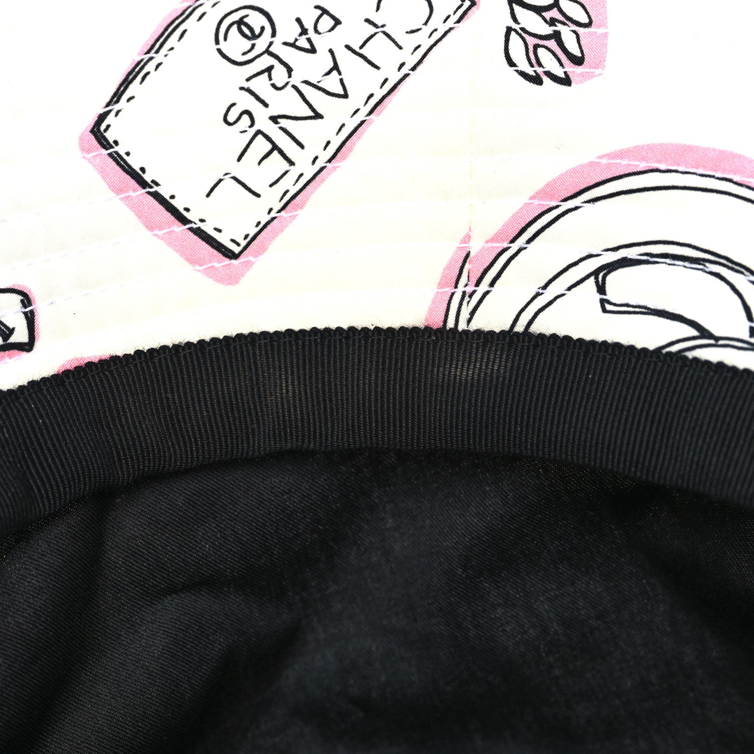 Chanel Cotton CC Dog Print Bucket Hat S White Pink 9 of 9