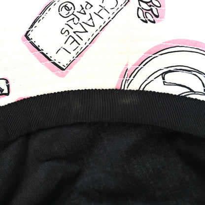 Chanel Cotton CC Dog Print Bucket Hat S White Pink 9 of 9