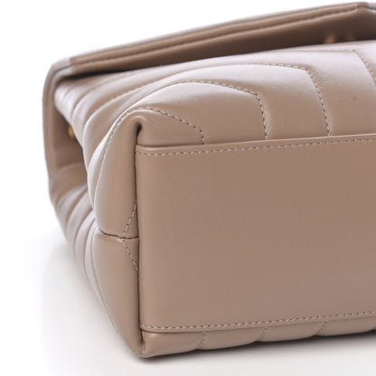 Saint Laurent Calfskin Y Quilted Monogram Small Loulou Chain Satchel Dark Beige 9 of 11