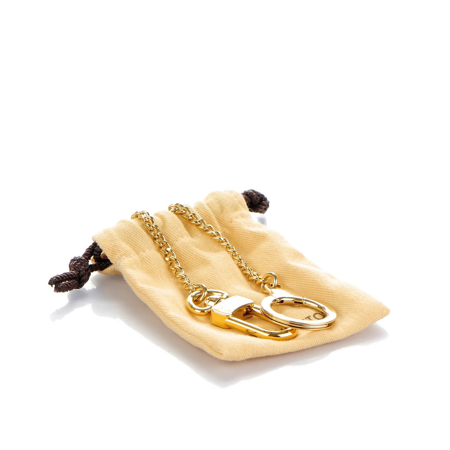 Metal Pochette Extender Key Ring Chain Gold