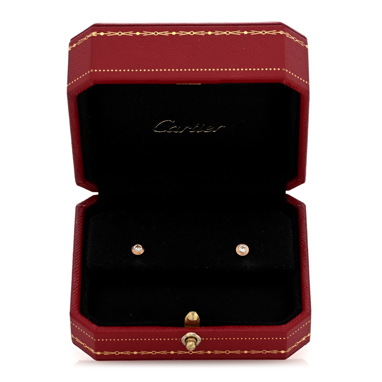 Cartier 18K Pink Gold Diamond SM D'Amour Earrings 5 of 5