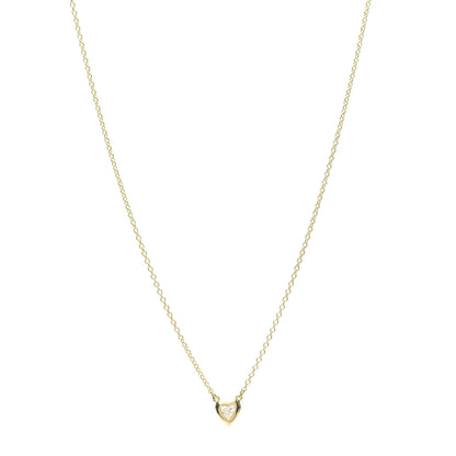Tiffany 18K Yellow Gold Diamond .17ct Elsa Peretti Diamonds by the Yard Heart Pendant Necklace 1 of 8
