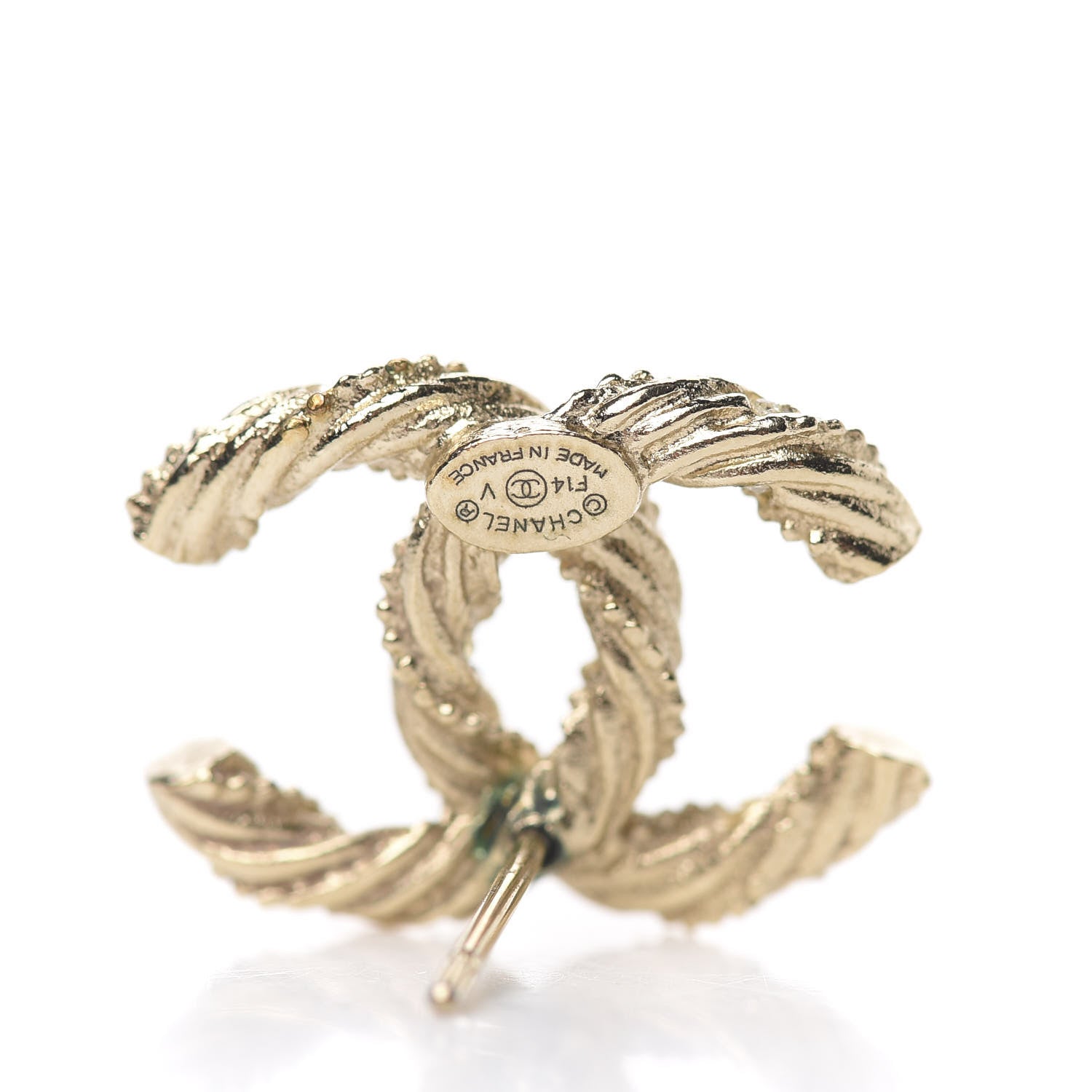 Chanel Crystal Twisted CC Earrings Gold 4 of 5