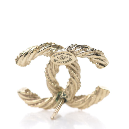 Chanel Crystal Twisted CC Earrings Gold 4 of 5