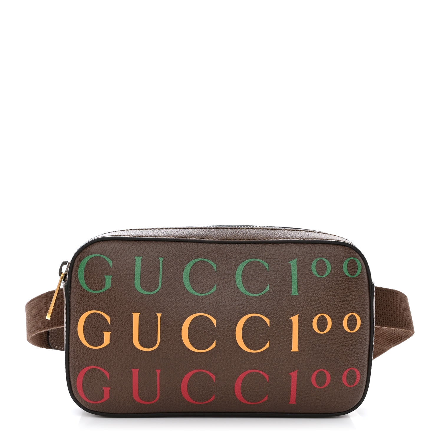 Gucci Textured Dollar Calfskin Gucci 100 Aria Belt Bag 80 32 New Acero Multicolor 1 of 12