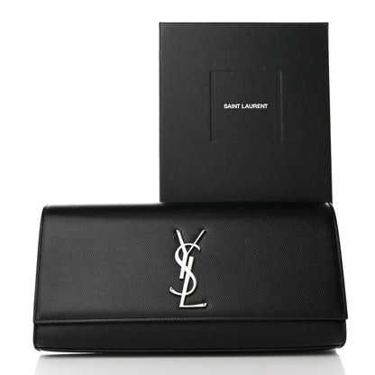 Saint Laurent Grain De Poudre Monogram Cassandre Clutch Black 9 of 9