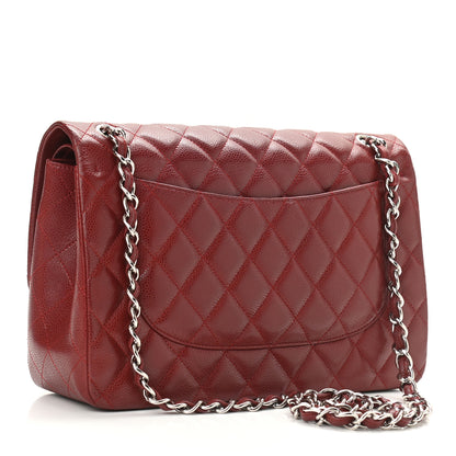 Chanel Caviar Quilted Jumbo Double Flap Dark Red 5 of 16