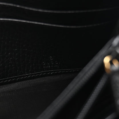 Gucci Dollar Calfskin GG Supreme Monogram Petite GG Marmont Wallet Chain Bag Black Beige Ebony 6 of 11