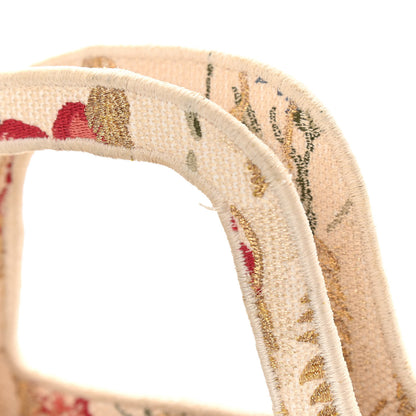 Christian Dior Canvas Embroidered Hibiscus Printed Mini Book Tote Beige Multicolor 11 of 14