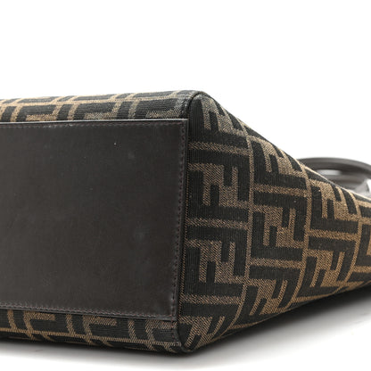 Fendi Fabric Jacquard Vitello Grace FF 1974 Medium Fendi Origami Tobacco Moro Ebano 10 of 12